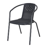 thumbnail of aro Fauteuil de terrasse empilable, acier/plastique, aspect rotin, gris foncé