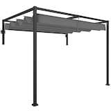 thumbnail of Outsunny pérgola de pared 297x211x220 cm cenador de jardín con techo retráctil y marco de acero refugio para patio terraza exterior gris oscuro