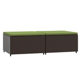 thumbnail of vidaXL Gartenhocker 2 Stk., Sitzhocker mit Kissen Stahlrahmen, Modular Hocker für Garten Terrasse, Fußhocker Gartenmöbel, Braun Poly Rattan