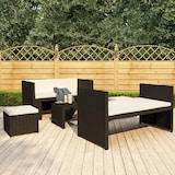 thumbnail of vidaXL 5-tlg. Garten-Lounge-Set mit Auflagen Poly Rattan Schwarz
