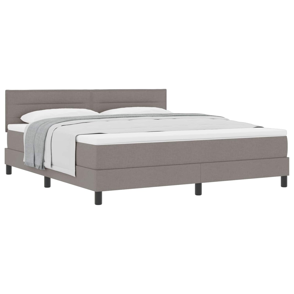 vidaXL Boxspringbett mit Kopfteil Taupe 180 x 200 cm Stoff