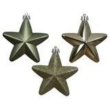 thumbnail of 6 Sterne 7cm Christbaumschmuck Kunststoff - bruchsichere Weihnachtskugeln Weihnachtsbaumschmuck Christbaumkugeln Rosmarin