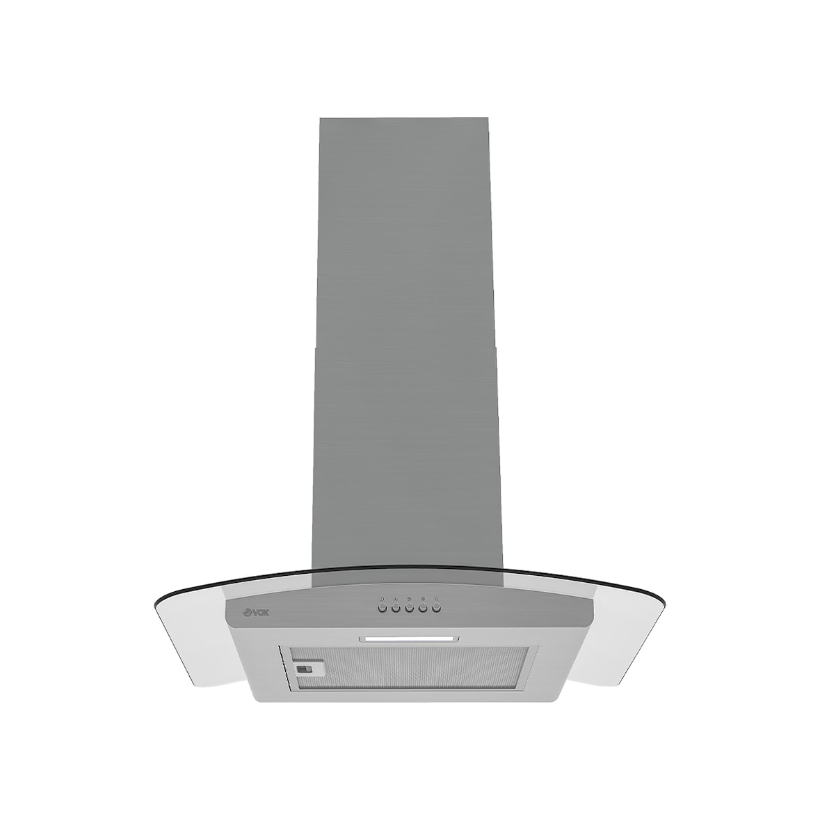 Exaustor VOX CGL6V17IX, Vidro curvo, Extração: 336 m³/h, 60cm, 3 velocidades, 1 motor