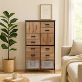 thumbnail of Apothekerkommode HWC-O80, Schrank Highboard Schubladen, Vintage Shabby-Look 136x73x35cm, natur
