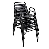 thumbnail of Silla de jardín apilable de aluminio negro - Oviala