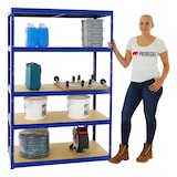 thumbnail of PROREGAL Étagère charge lourde BIG ELEPHANT M, HxLxP 180x120x60cm, 250kg par niveau, Bleu, Étagère robuste de Garage, Atelier