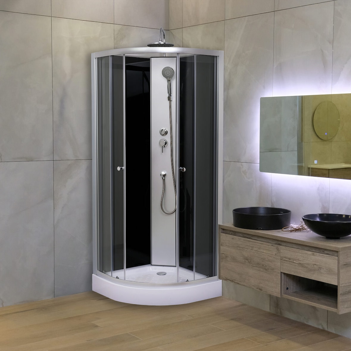 Aloni Komplette Duschkabine Komplettdusche Duschtempel Komplettkabine Eckdusche 80x80cm