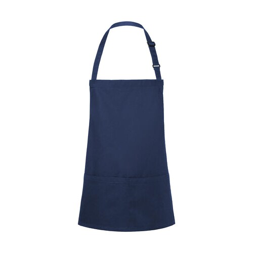 Short Bib Apron Basic with Buckle and Pocket: One Size / Navy