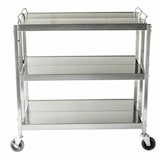 thumbnail of METRO PROFESSIONAL Chariot pliable GFST1003, acier inoxydable, 50.1 x 88.5 x 96 cm, 3 étagères, 180 kg, avec freins, argenté