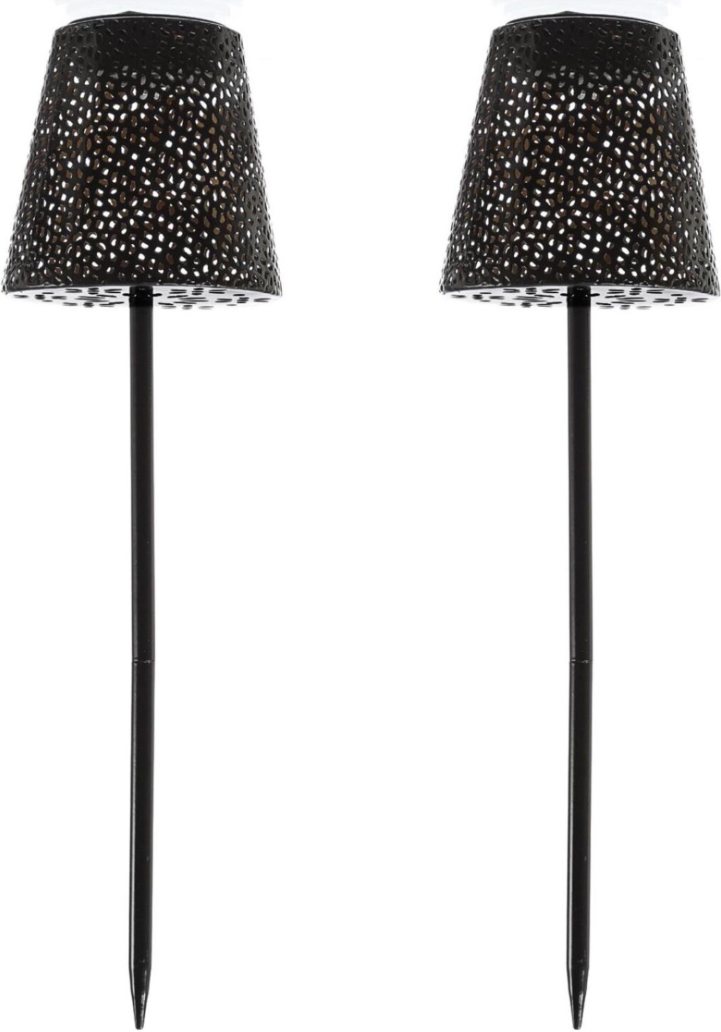 LED Solar Gartenleuchten Blumenmuster Gartenstecker H: 58cm 2er Set