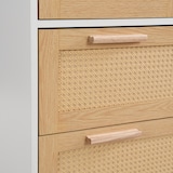 thumbnail of Merax Hochwertiger 4-Schubladen-Rattanschrank mit Massivholzgriffen - Geeignet für Schlafzimmer, Wohnzimmer Maße: B80/H80/T38 cm Natur + Weiß