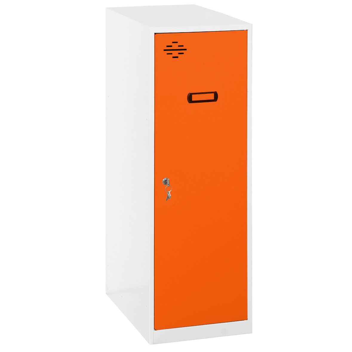 Metallschrank Single mini zerlegt 1 Tür WEISS/ORANGE 915x300x500 mm (Höhe x Länge x Breite)