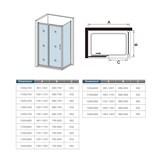 thumbnail of AICA Mampara de ducha corredera+panel lateral,vidrio templado 5mm,(1361-1401)x(780-800)x1850mm