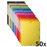 thumbnail of Exacompta - Réf. 17100H - Carton de 50 chemises à élastiques - dimensions 24 x 32 cm pour documents au format A4 - 12 couleurs assorties