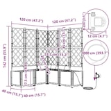 thumbnail of vidaXL Gartenpflanzer Braun 120 x 120 x 142 cm Stahl