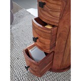 thumbnail of Design Sideboard Sheesham Massivholz 35x65x35 cm, Schränkchen mit 3 Schubladen, Schmaler Beistellschrank Massiv, Mini Kommode