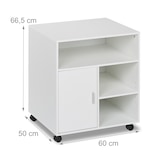 thumbnail of Relaxdays Rollcontainer mit 5 Fächern & Tür, Büro Beistellcontainer, mit Rollen, Büroschrank, HBT: 66,5x60x50 cm, weiß