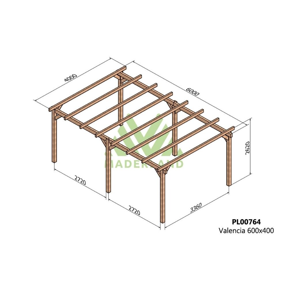 Pérgola de Madera Laminada Valencia (Maderland) - Gardeneas