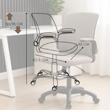 thumbnail of Sedia Ufficio Ergonomica Poltrona Seduta Regolabile, Braccioli Reclinabili, Girevole da Scrivania, Imbottita - Grigio