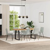 thumbnail of Esszimmerstühle VERA 6er Set Hellgrau Samt | Polsterstühle Küchenstuhl Wohnzimmerstühle Essstühle bequem