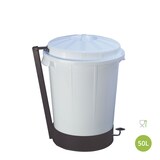 thumbnail of DENOX Goliat pedaalemmer 50 liter. Professionele afvalbak wit.