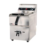 thumbnail of Romux® Friteuse À Gaz Butane Professionnelle 18 Litres Simple de Table | Friteuse en Acier Inoxydable avec Robinet de Vidange 12000 W