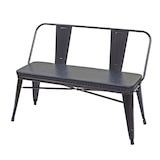 thumbnail of Banco 2 plazas HWC-H10, banco armario dos plazas banco comedor diseño industrial vintage imitación cuero ~ negro-gris