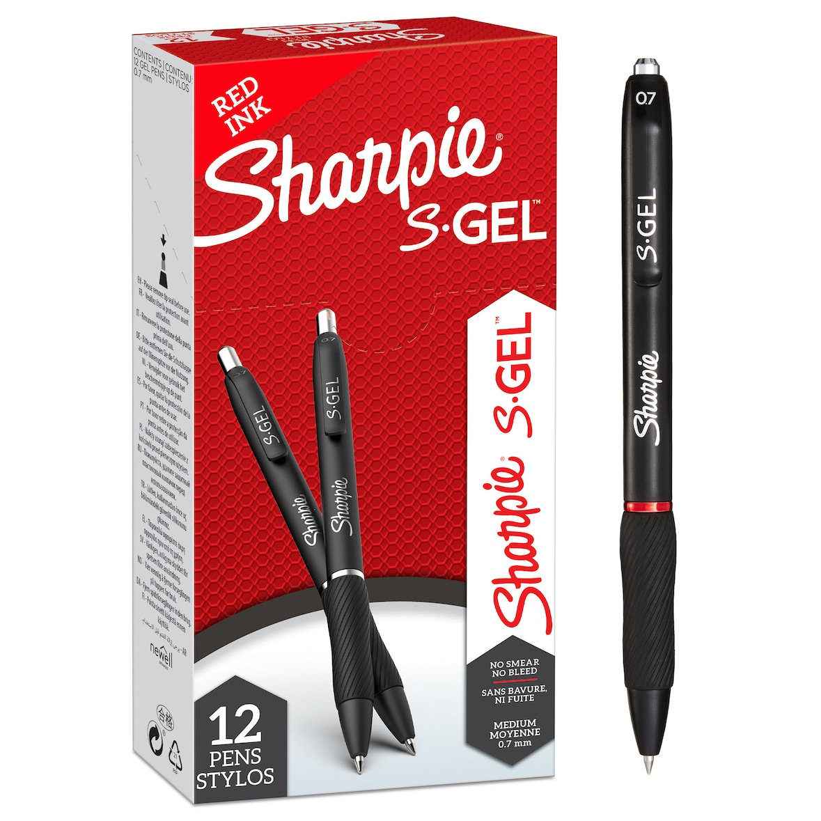 Caneta de gel SHARPIE® 2136599 cor vermelha para escrita caixa de 12