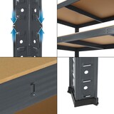 thumbnail of ECD Germany Werkstattregal Schwerlastregal 200x100x60 cm, Anthrazit, pulverbeschichter Metall, 5 MDF Holz Böden, belastbar bis 875 kg, Lagerregal