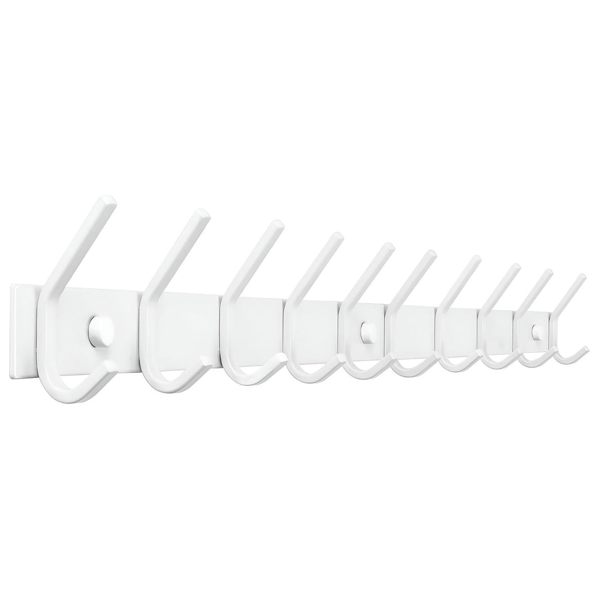 TOJ Living Wandkapstok – 20 haken – 78 cm – RVS – Wit – Muurkapstok