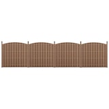 thumbnail of Helloshop26 - 4 pièces de clôture barrière brise vue brise vent bois composite WPC demi-cercle arrondi 185 x 747 cm brun 03_0000228