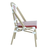 thumbnail of Chaise de terrasse bistrot parisien en aluminium et rotin rouge