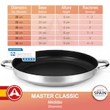 thumbnail of Alza ® Classic Master paellera, 26 cm de diámetro superior, fabricada en Acero Inoxidable 18/10, antiadherente triple capa