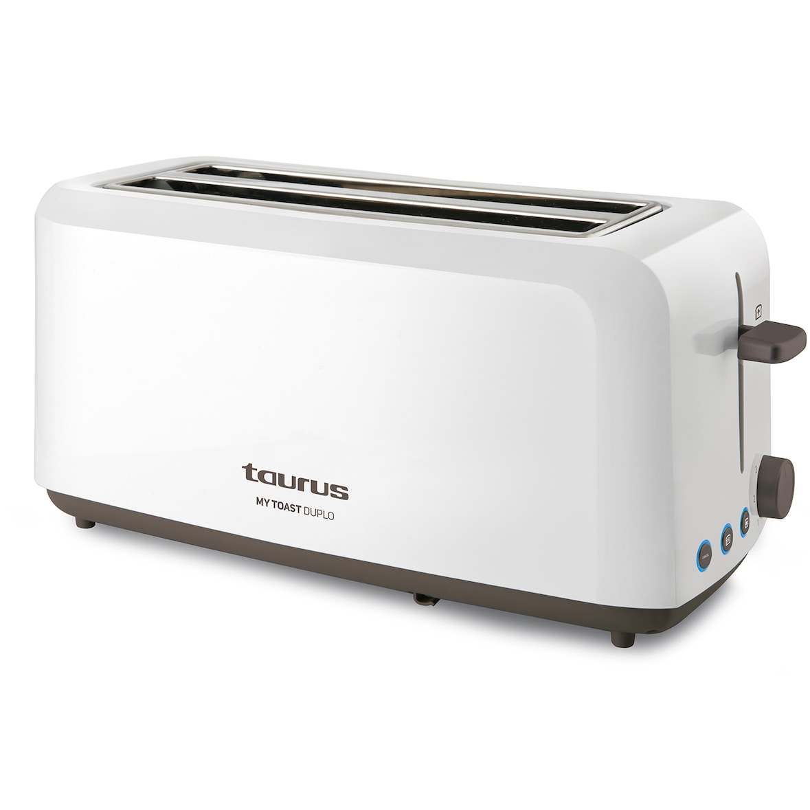 Taurus Mytoast Duplo Tostadora de 1450W, con 2 ranuras largas y extra anchas, 3 funciones, 6 niveles de tostado, sistema auto centrado