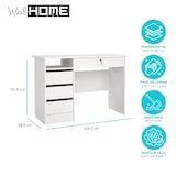 thumbnail of WellHome - Mesa de Escritorio con 4 Cajones en color Blanco 110 x 49 x 76 cm - Duero White