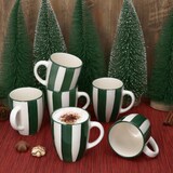 thumbnail of 6x Wald grün Kaffeebecher 320ml Steingut-Tassen 6 Personen Glühwein Weihnachten