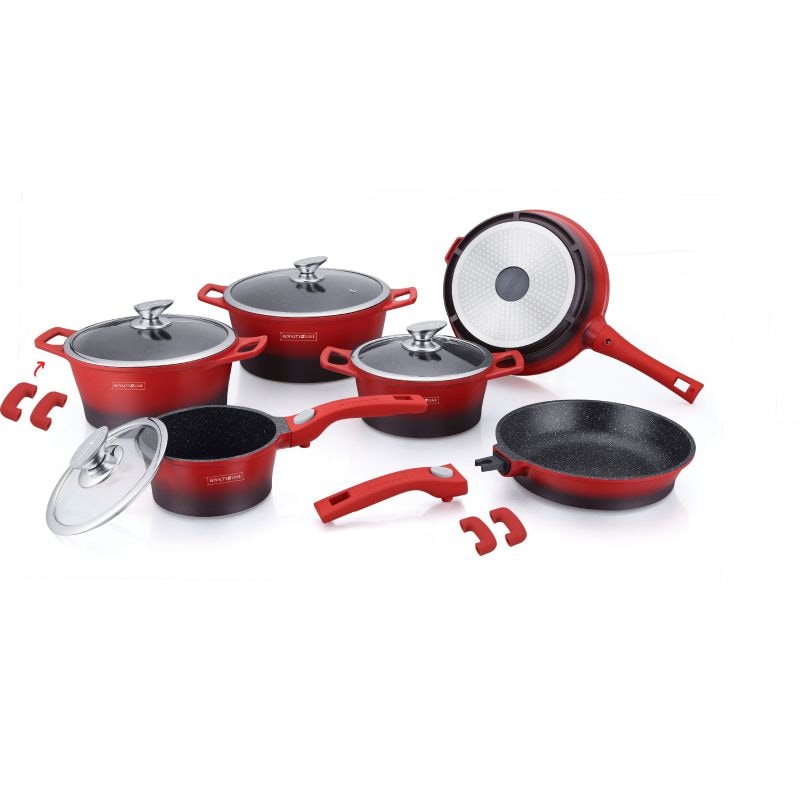 Batterie de cuisine 17 pièces Rouge  RLES2014M-RBLK usage non-intensif Royalty Line