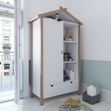 thumbnail of Möbilia Kleiderschrank | Haus Form | Kiefer, MDF | B 112 x T 51 x H 187 cm | weiß-natur | 12020003 | Serie SCHRANK