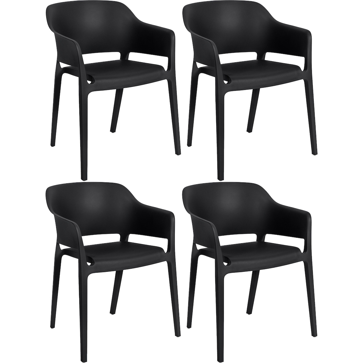 Set van 4 tuinstoelen Puebla zwart