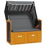 thumbnail of vidaXL Strandkorb mit Dach Poly Rattan & Massivholz Schwarz Anthrazit