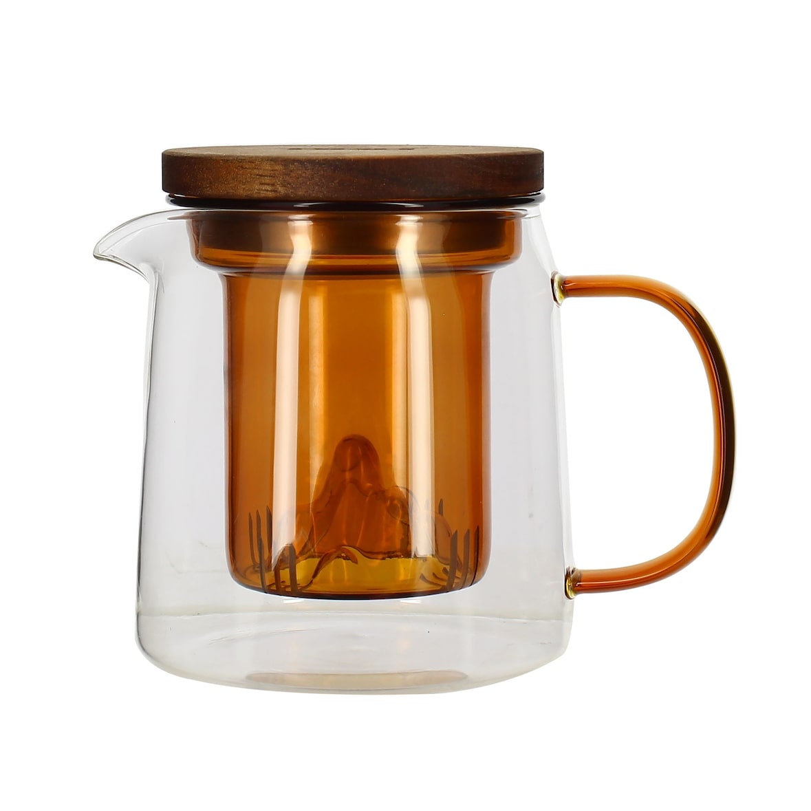 Ogo Living - Theière laska 450ml verre borosilicate avec anse et infuseur ambre