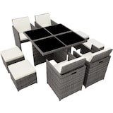 thumbnail of tectake Salon de jardin MANHATTAN 8 places avec 2 sets de housses + housse de protection, variante 2 - gris - 403846