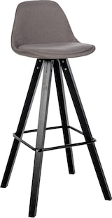 thumbnail of CHEFGASTRO Barhocker SALAMANCA Stoff Eckig Schwarz HxBxT 99x38x44cm Stoff Taupe Barstuhl