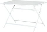 thumbnail of Mesa de Jardín de Metal Plegable Mesa de Camping Rectangular de Vidrio Templado con Agujero para Sombrilla para Picnic Terraza Balcón 110x70x70 cm