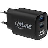 thumbnail of InLine® USB PD Netzteil, GaN Ladegerät, QC, USB-C + USB-A, 30W, mit Display