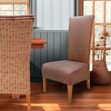thumbnail of Stühle Esszimmer 2er Set Polsterstuhl Rattanstuhl Sidney Polster Lederoptik muskat