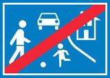 thumbnail of Spielstraße Ende Schild A6 Rückseite selbstklebend