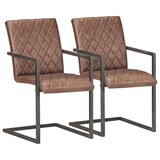 thumbnail of vidaXL Eetkamerstoelen 2 st echt leer bruin