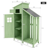 thumbnail of Merax Gerätehaus Gartenschrank Geräteschuppen Geräteschrank，124x46x174cm, auch für kleine Gärten geeignet,Grün