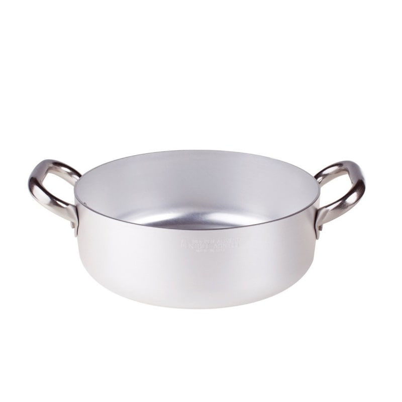 Pentole Agnelli casseruola bassa ø 20, in alluminio puro, 2 manici inox professionale